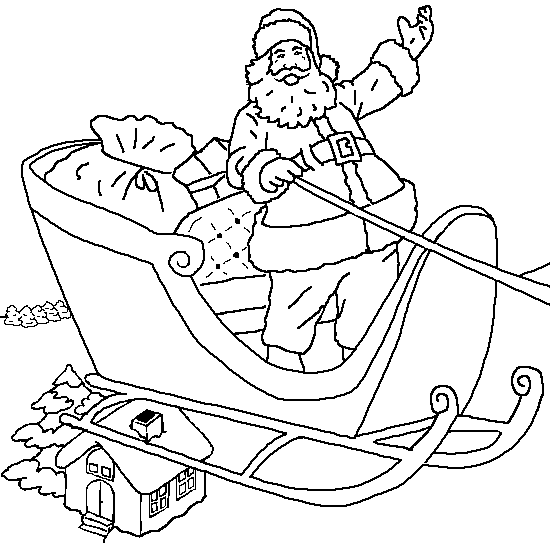 coloriage pere noel traineau