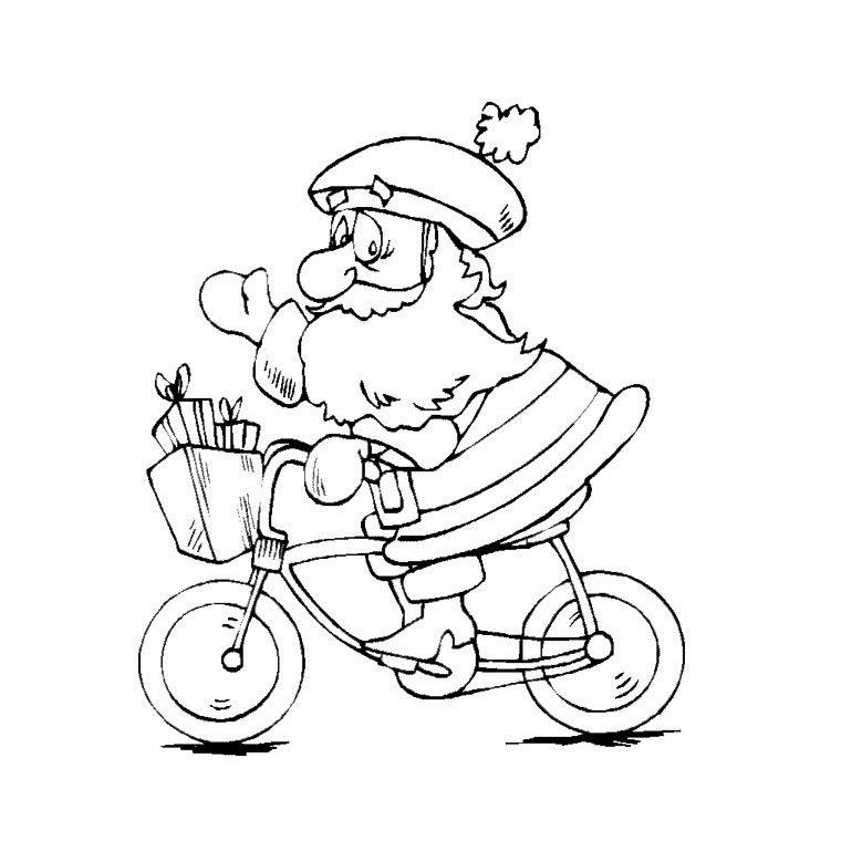 coloriage pere noel traineau