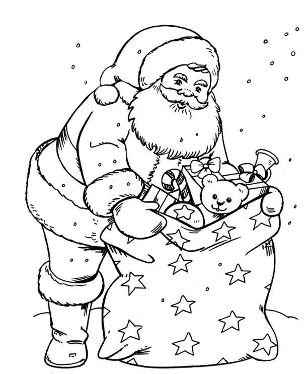 coloriage pere noel a la plage