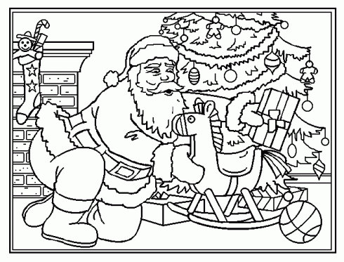 dessin pere noel deja colorier