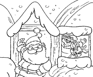 dessin à colorier d'un pere noel a imprimer