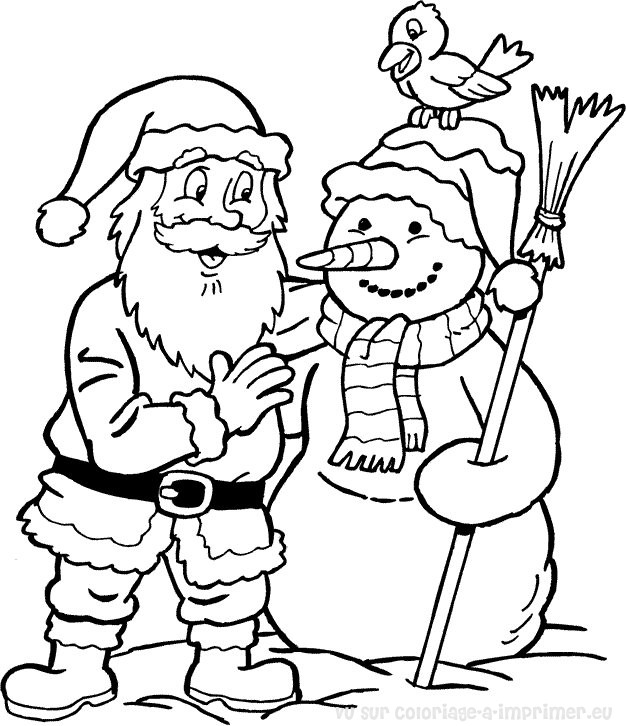 dessin pere noel colorier