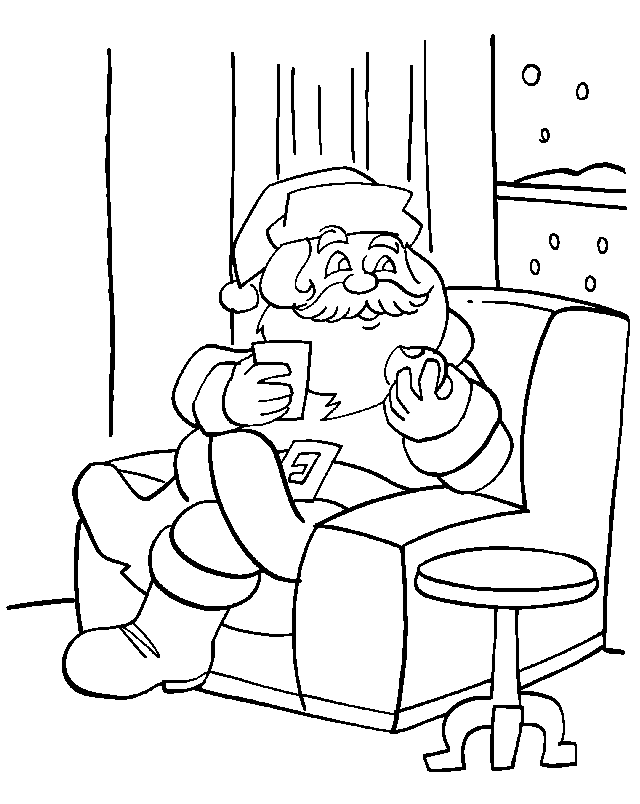 grand dessin à colorier pere noel