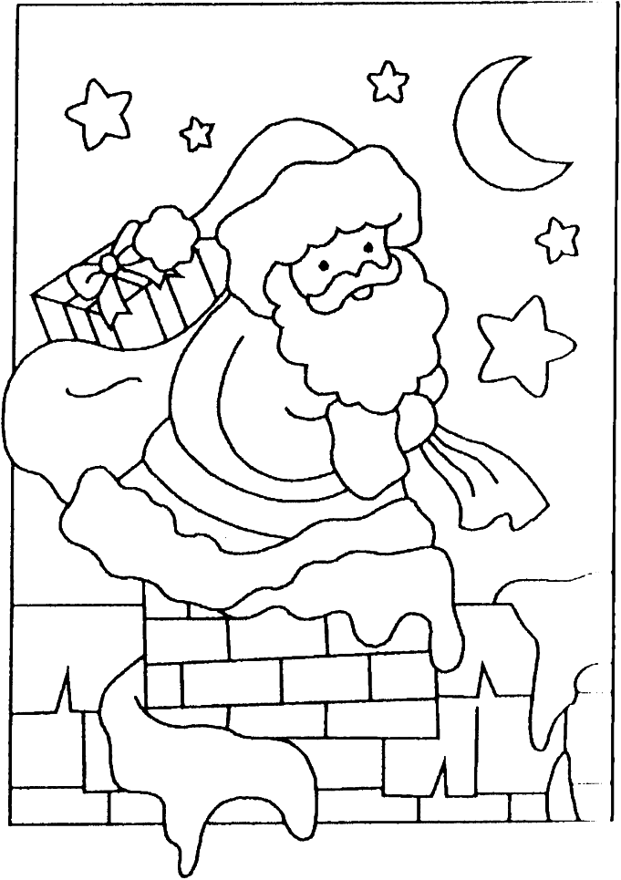 coloriage à dessiner pere noel maternelle