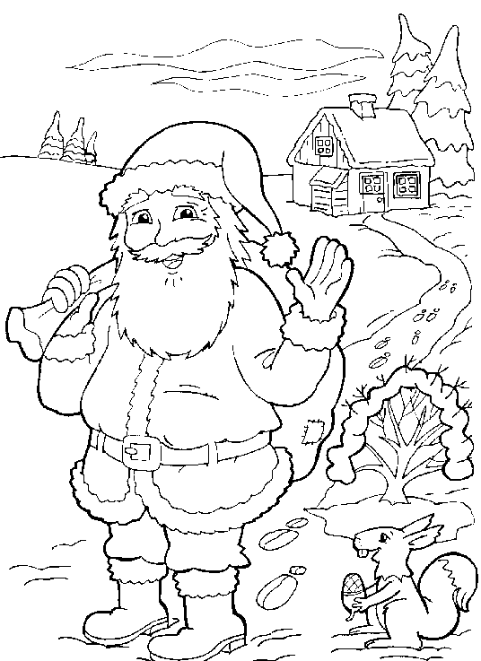 coloriage à dessiner pere noel traineau rennes