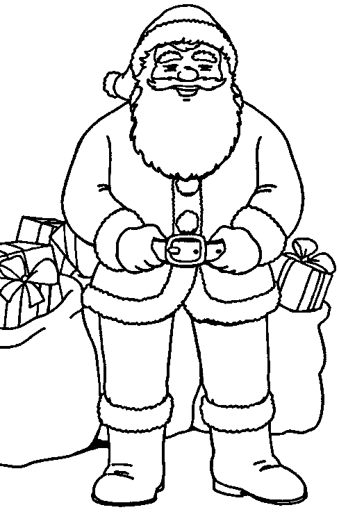 coloriage a dessiner pere noel grand format