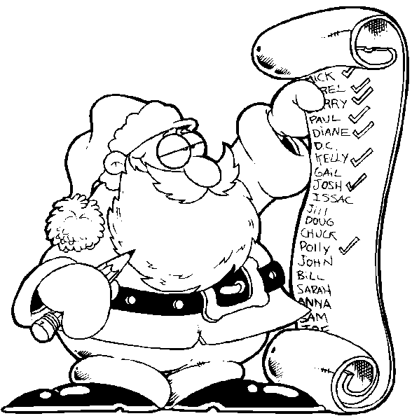 coloriage  dessiner pere noel grand format