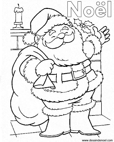 coloriage à dessiner virtuel pere noel