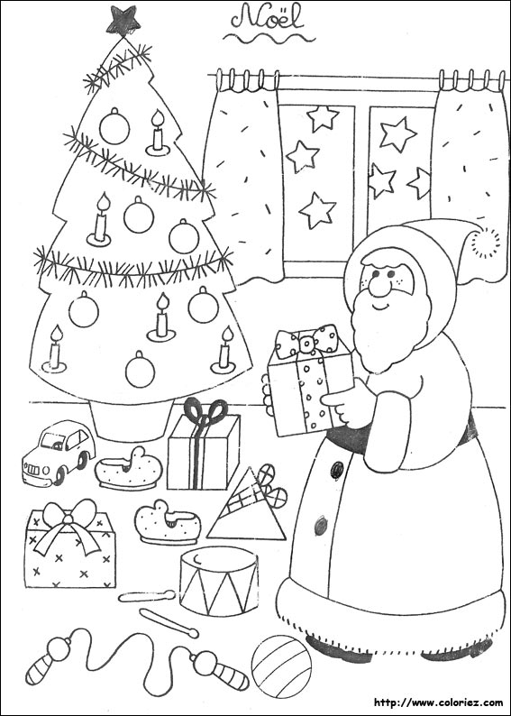 coloriage  dessiner masque pere noel