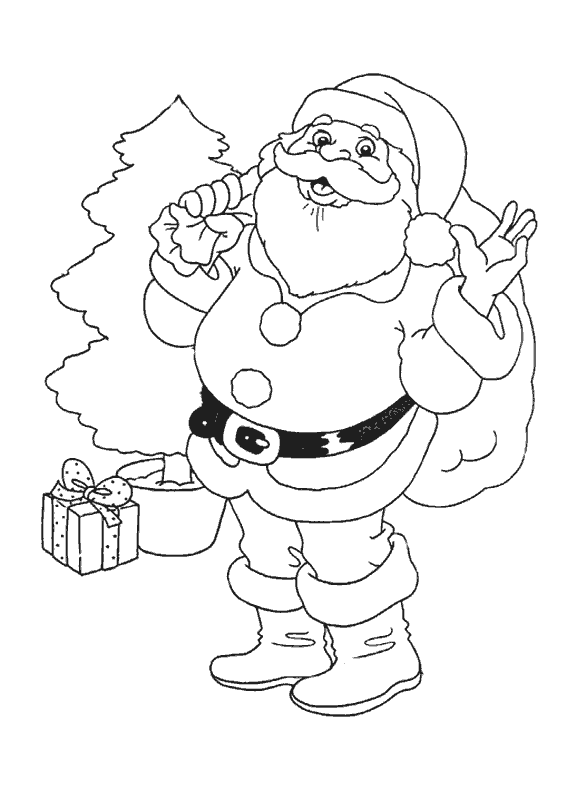 dessin a colorier pere noel avec modele