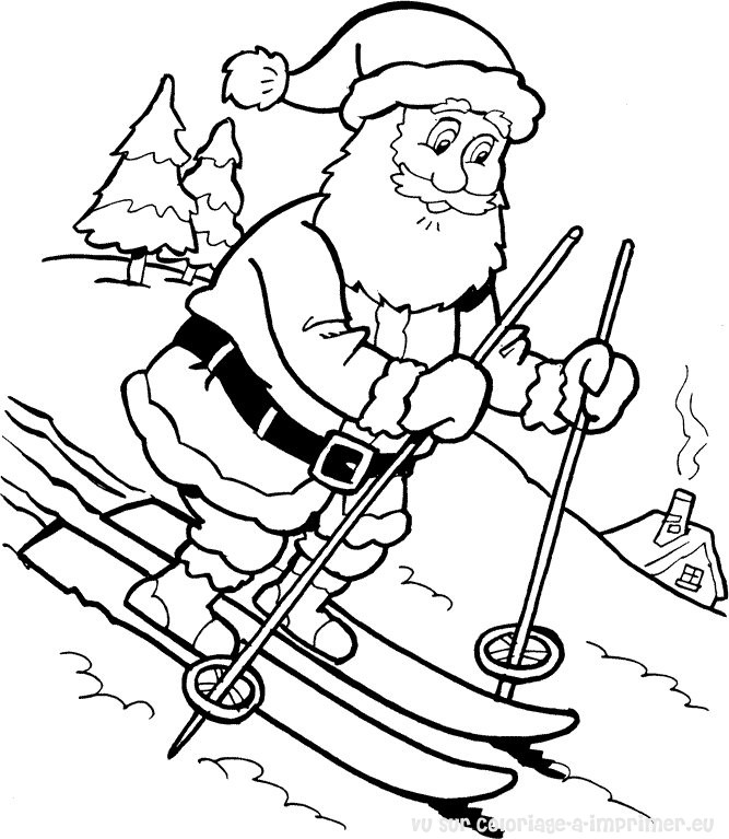 Coloriage Pere Noel A Decouper