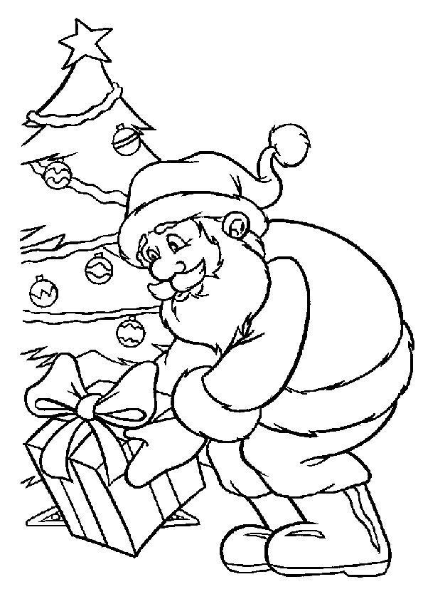 dessin à colorier cone pere noel