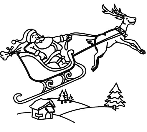 coloriage pere noel avec traineau