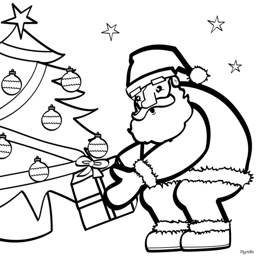 coloriage pere noel à imprimer