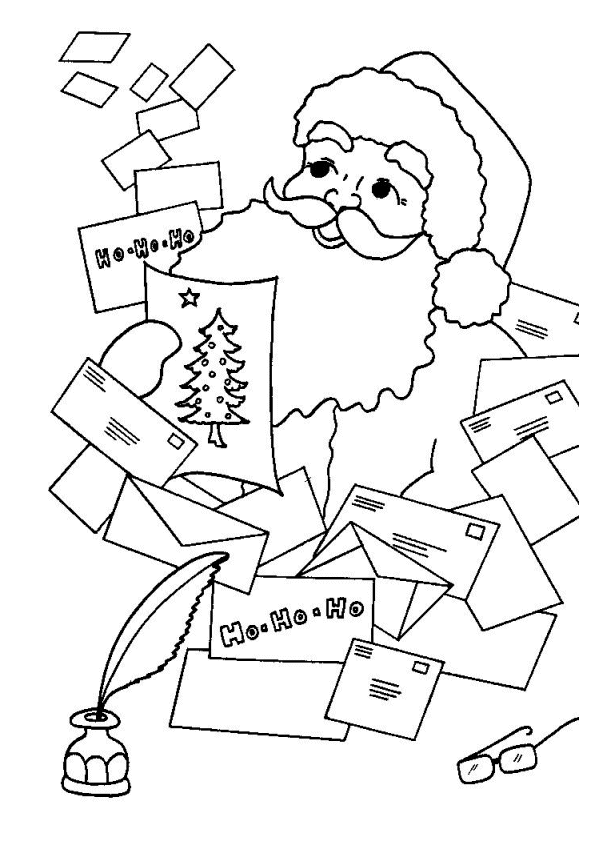 dessin pere noel et traineau