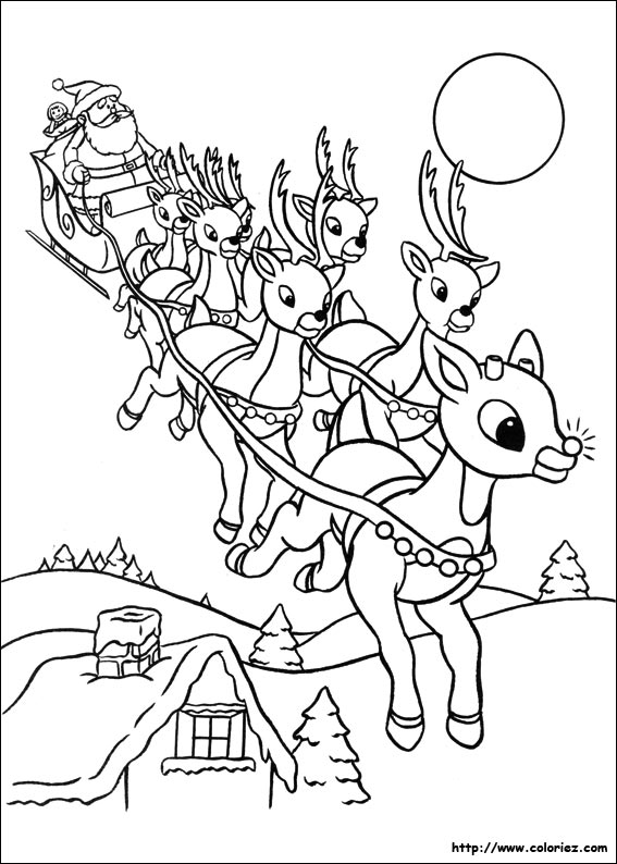 coloriage  dessiner pere noel a decouper