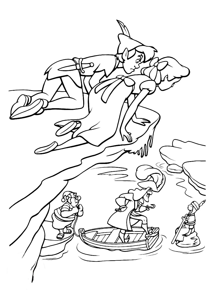 coloriage peter pan clochette