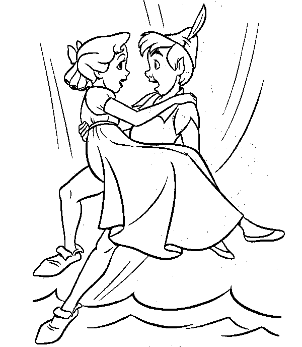 dessin à colorier peter pan à imprimer