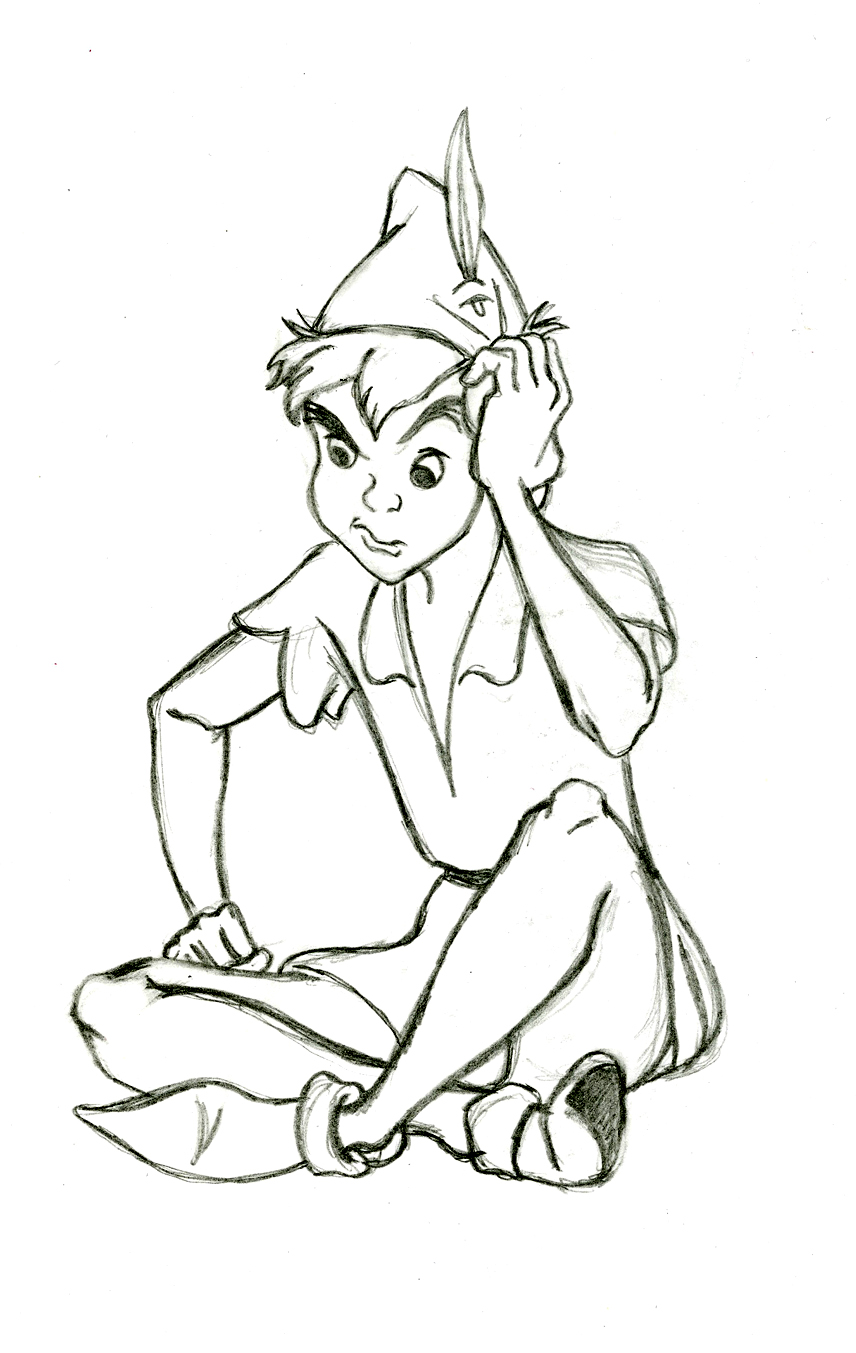 image peter pan coloriage à dessiner