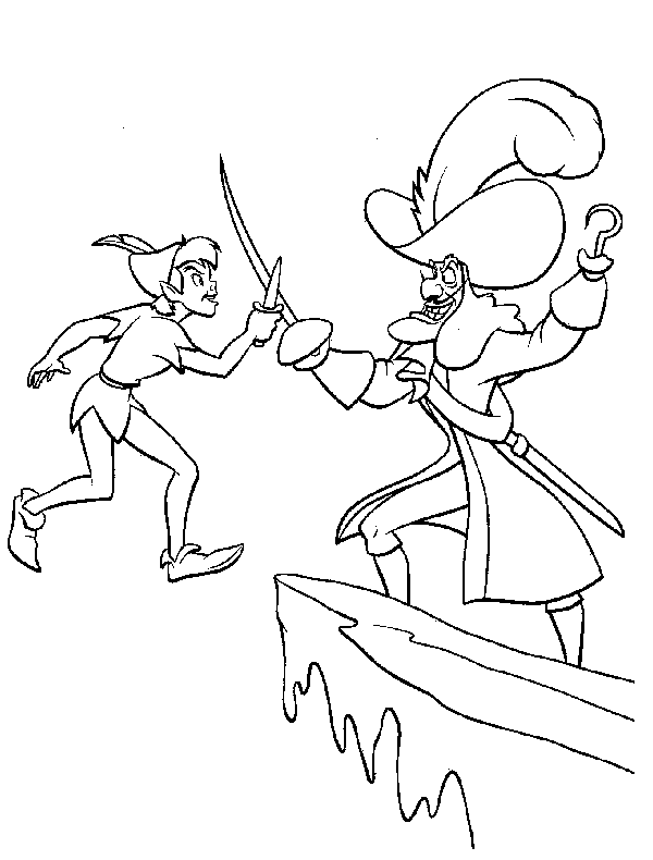 coloriage peter pan et fée clochette