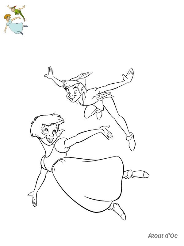 imprimer dessin à colorier peter pan