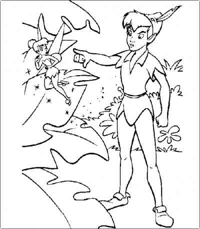 peter pan en dessin à colorier