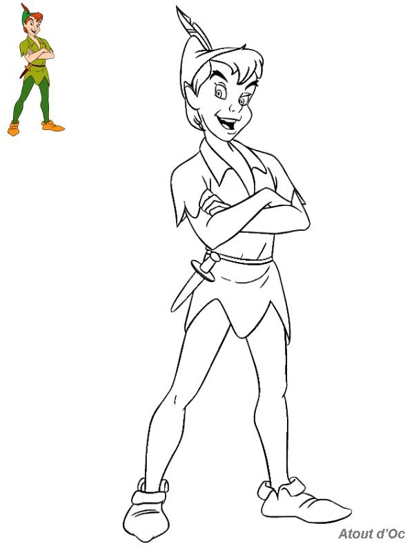 coloriage à dessiner peter pan et fée clochette