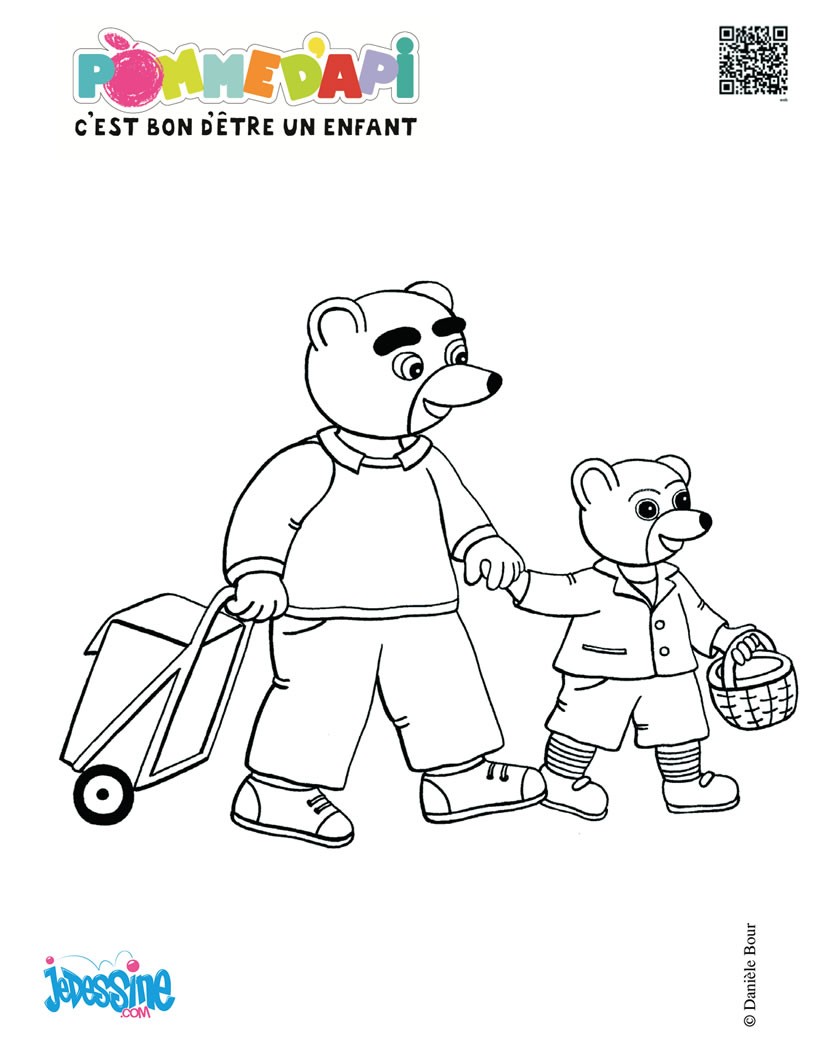 coloriage petit ours brun gratuit