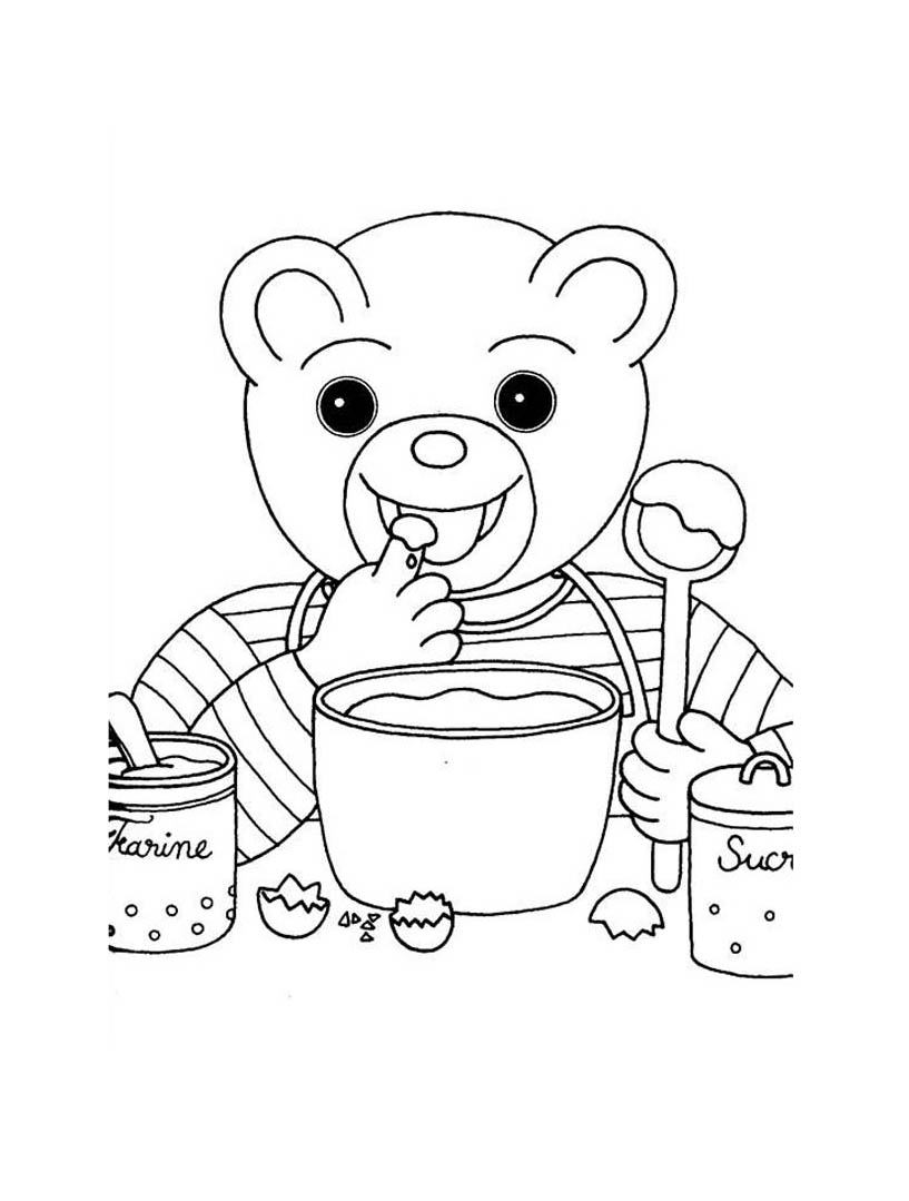 coloriage petit ours brun