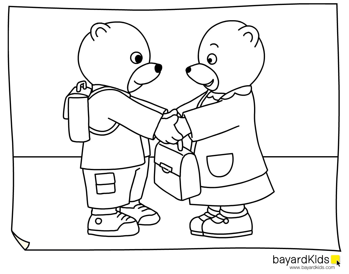 coloriage à dessiner petit ours brun s habille