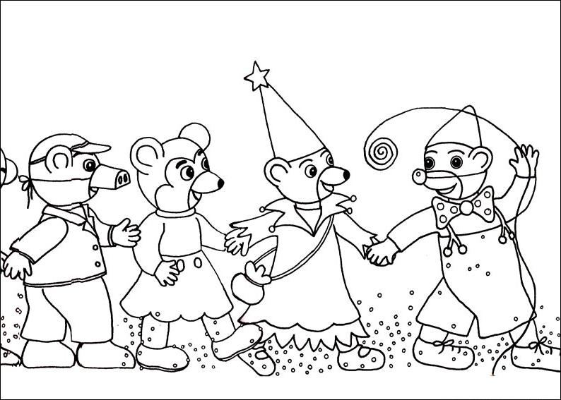 petit ours brun  la piscine coloriage