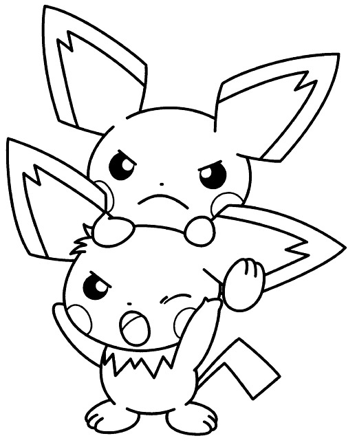 dessin pikachu et sacha a imprimer