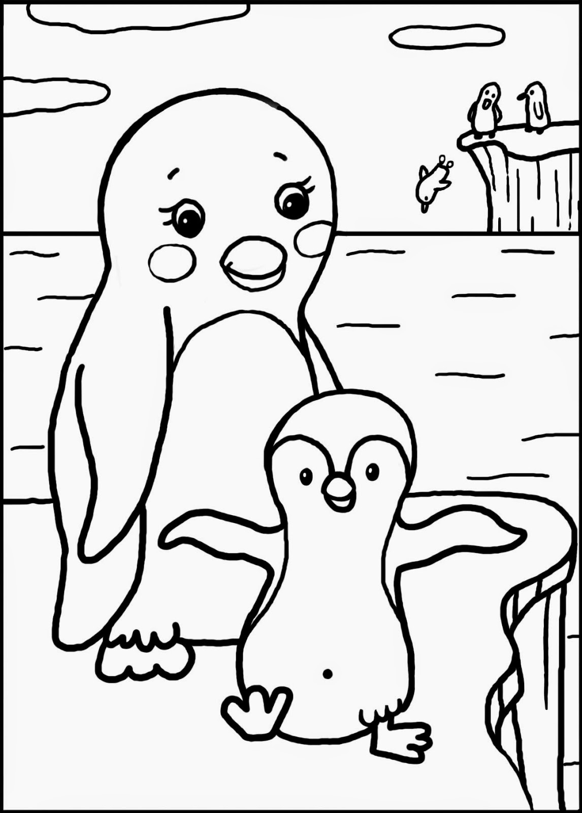 20 dessins de coloriage Pingouin Hugo L'escargot à imprimer