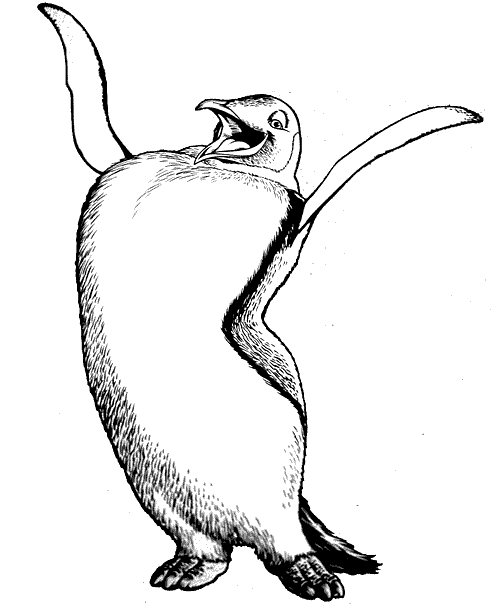 image à colorier pingouin