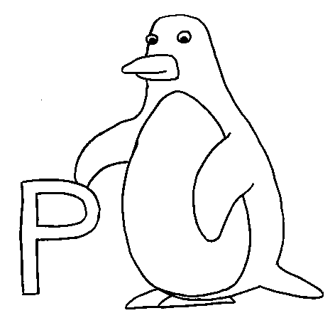 coloriage du pingouin rigolo
