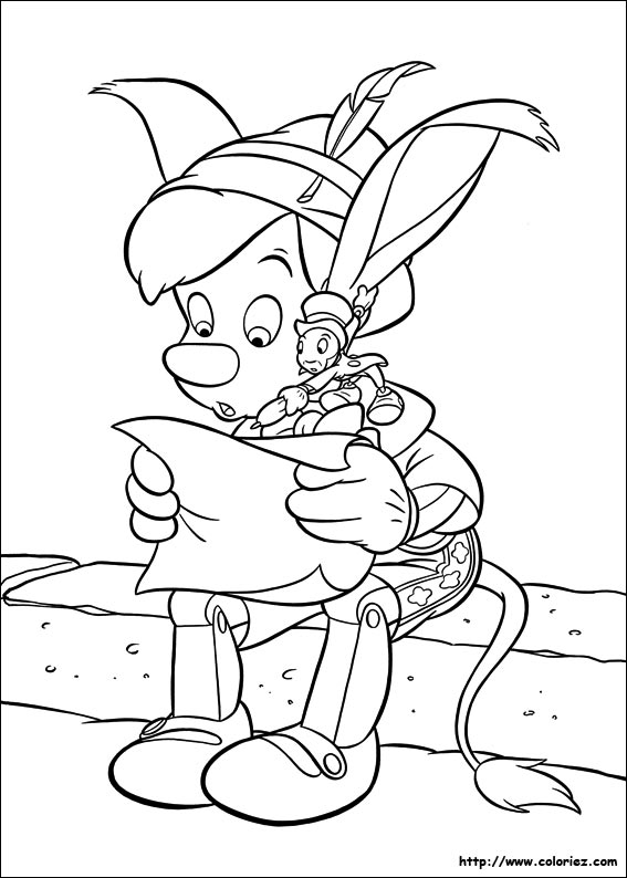 coloriage à dessiner pinocchio à imprimer