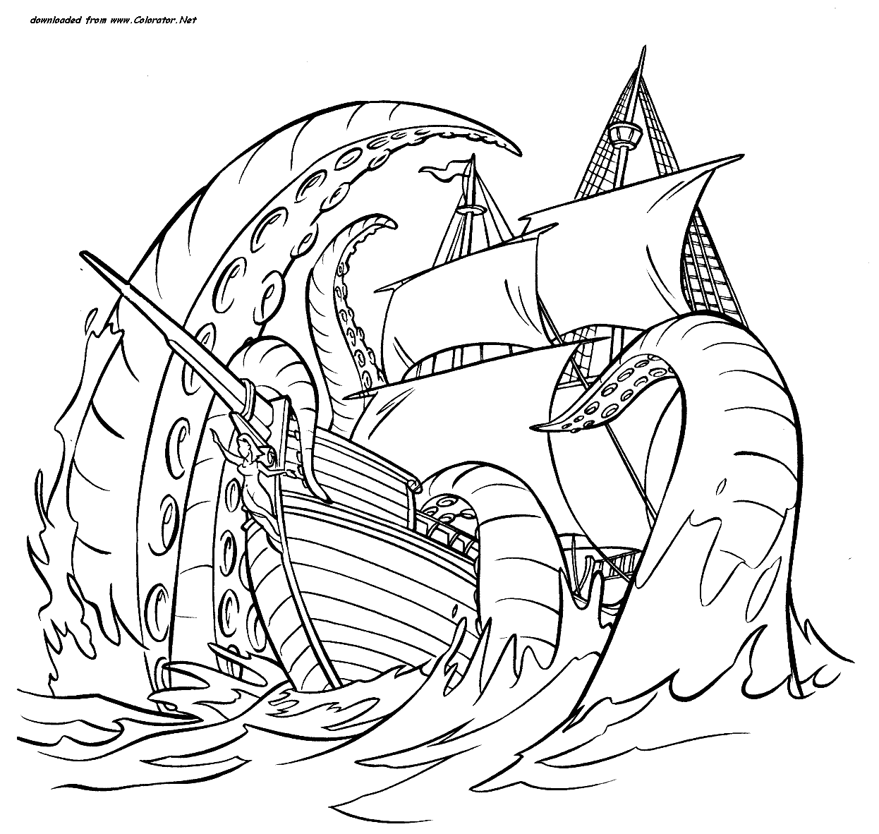 dessin bateau pirates des caraibes