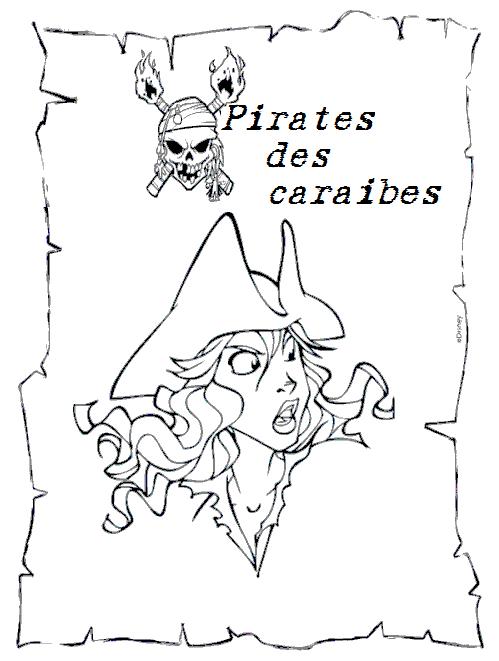 dessin à colorier pirates des caraibes en ligne