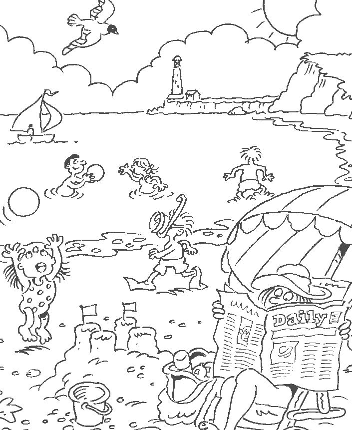 112 Dessins De Coloriage Plage à Imprimer