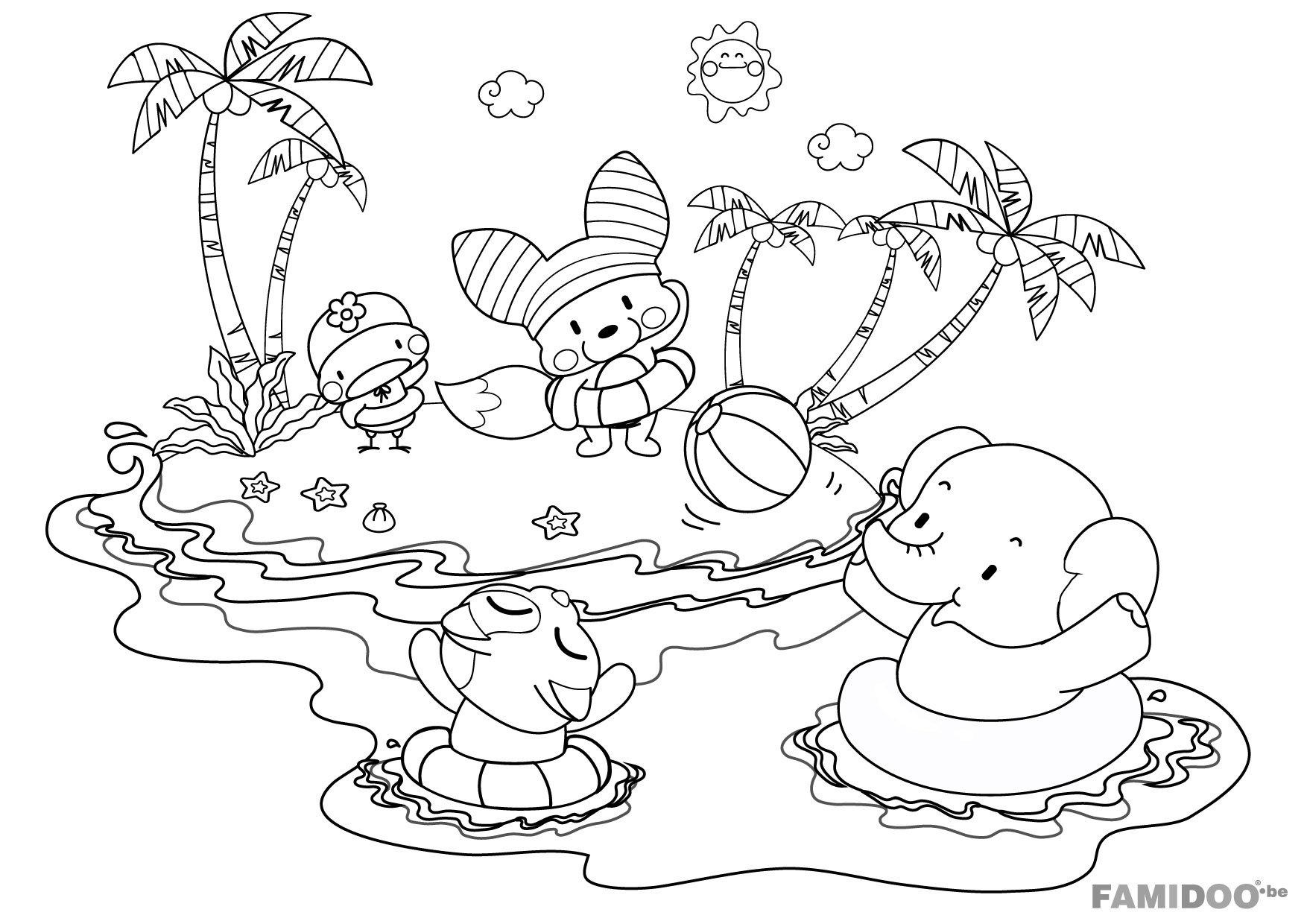 112 Dessins De Coloriage Plage à Imprimer