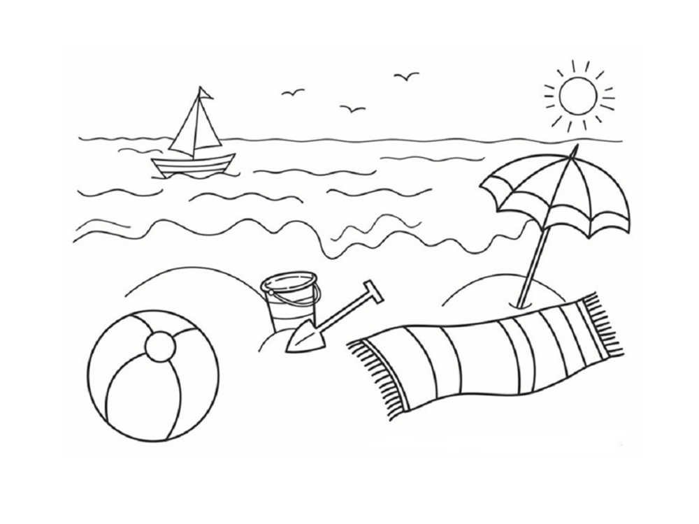 112 Dessins De Coloriage Plage à Imprimer