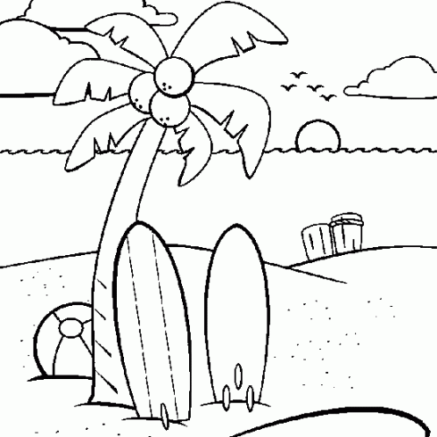 112 Dessins De Coloriage Plage à Imprimer