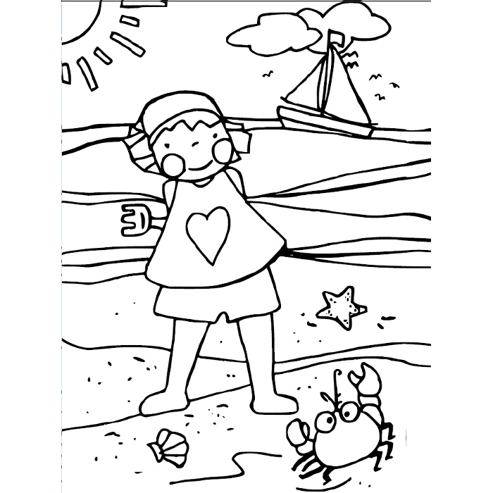 Dessin à Colorier Mer Plage Imprimer