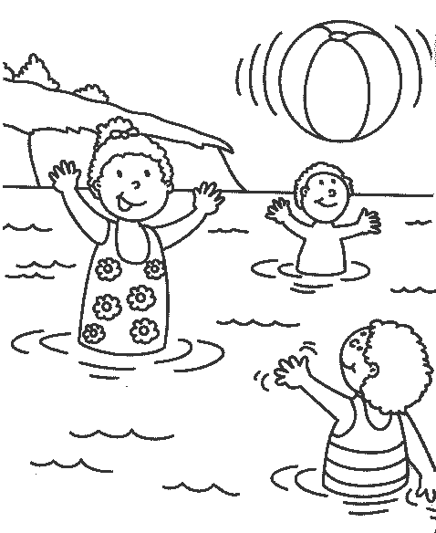 coloriage plage vacances