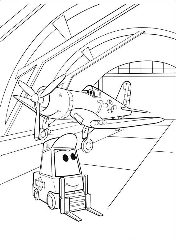 coloriage à dessiner planes skipper