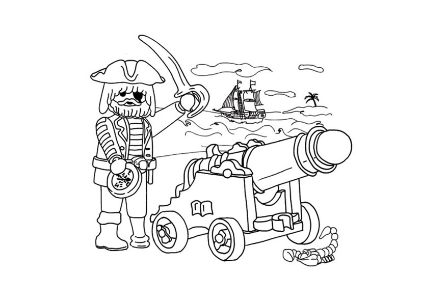 dessin à colorier playmobil pompier