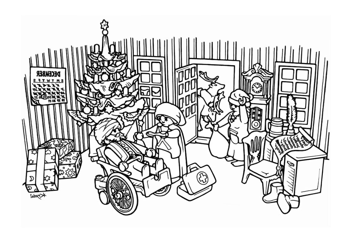 coloriage playmobil camping