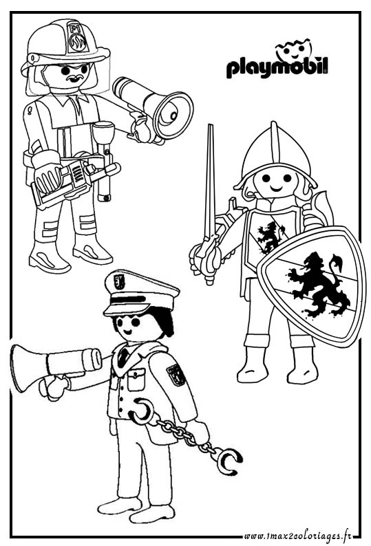 coloriage à dessiner playmobil moto