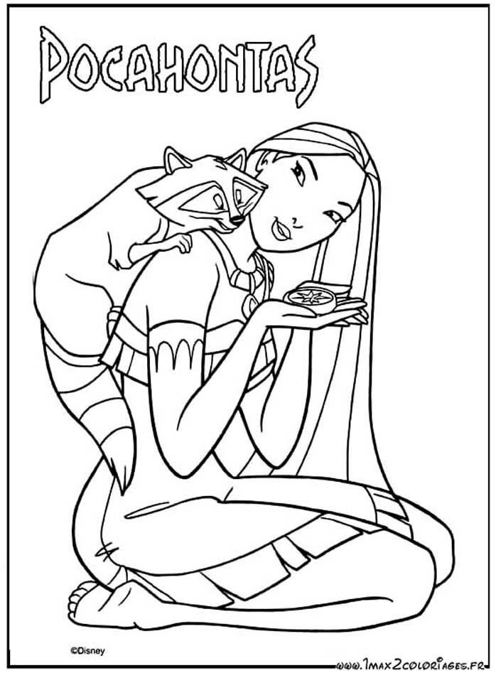 coloriage pocahontas a imprimer