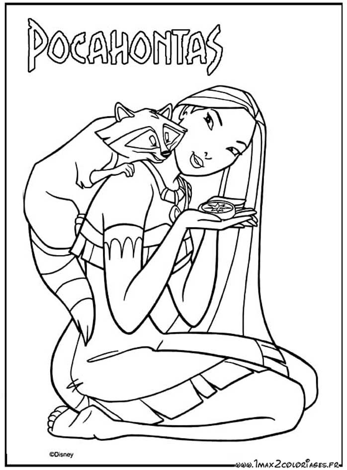 20 dessins de coloriage Pocahontas Gratuit à imprimer